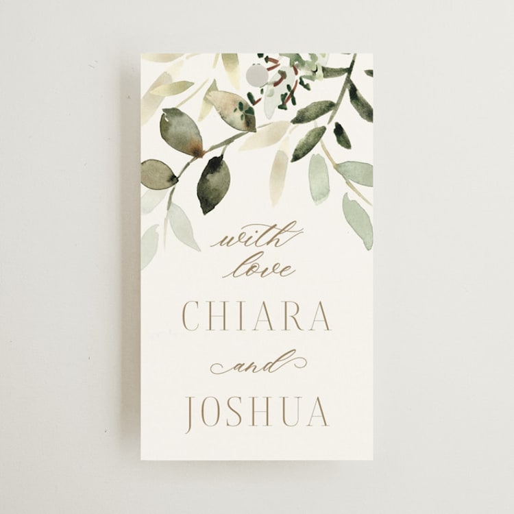 "Lovely" - Wedding Favor Tags in Moss by Petra Kern - Front