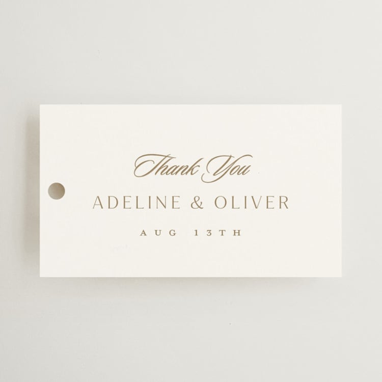 "Classic decorum" - Wedding Favor Tags in Golden by Stacey Meacham - Front