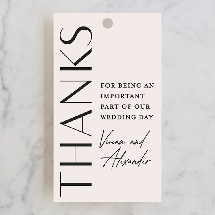 "Ascent" - Wedding Favor Tags in Ecru by Erica Krystek - Front