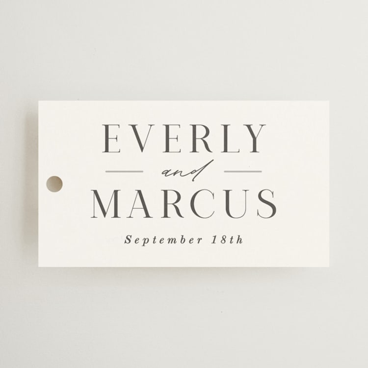 "Everly" - Wedding Favor Tags in Snow by Hooray Creative - Front