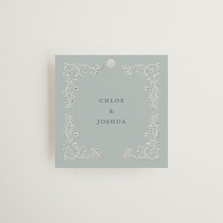 "Floral Romance" - Wedding Favor Tags in Something Blue by Gwen Bedat - Front
