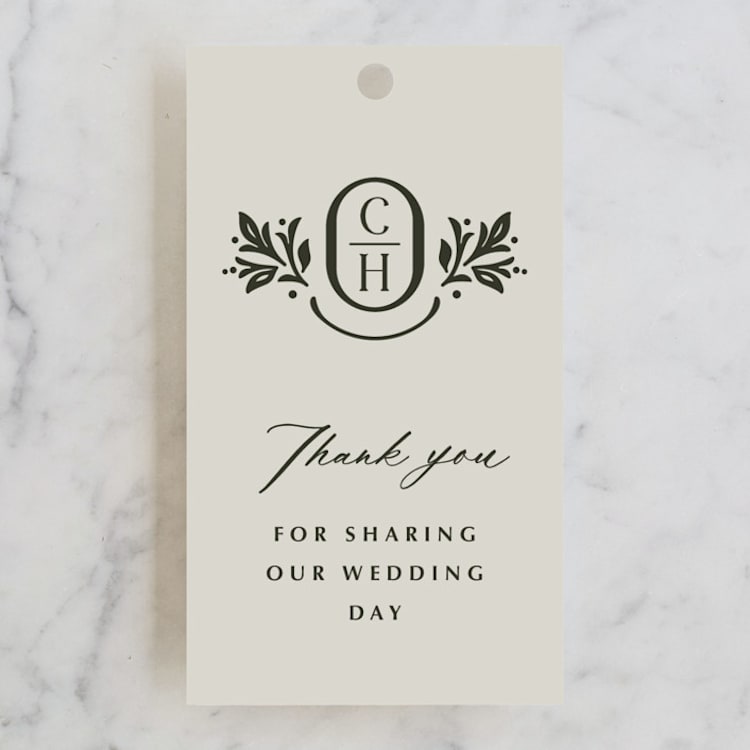 "Litterateur" - Wedding Favor Tags in Natural by Karen Glenn - Front