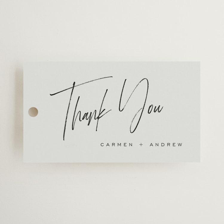 "Signature Script" - Wedding Favor Tags in Mint by Michelle Taylor - Front