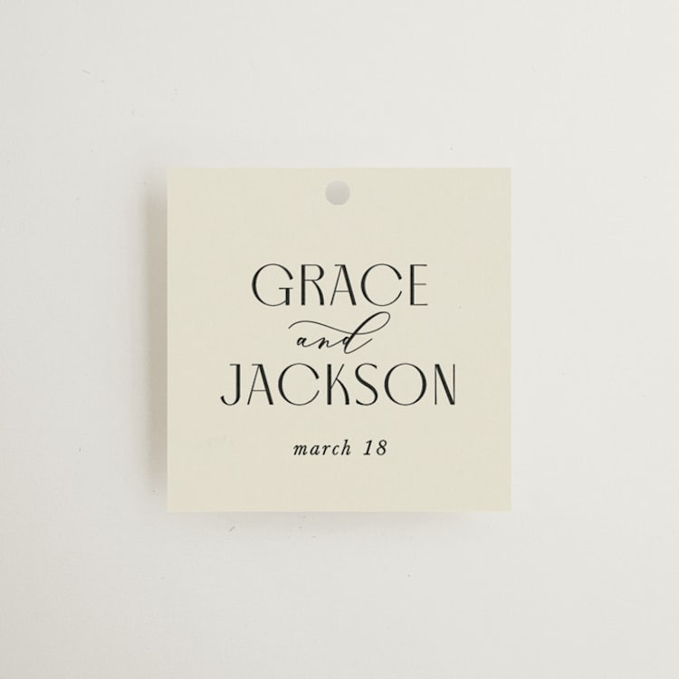 "Commonwealth" - Wedding Favor Tags in Ecru by That Girl Press - Front