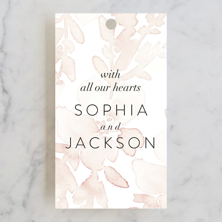 "Ethereal Bouquet" - Wedding Favor Tags in Blush by Petra Kern - Front