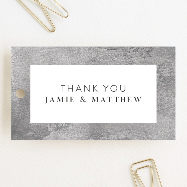 "set in stone" - Wedding Favor Tags in Granite by raven erebus - Front