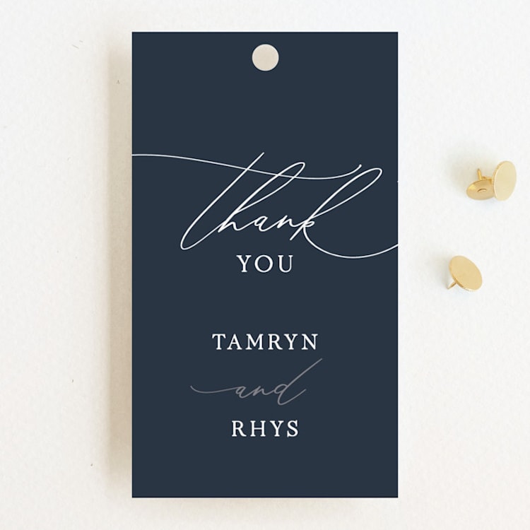 "Waltz" - Wedding Favor Tags in Nightfall by Jula Paper Co. - Front