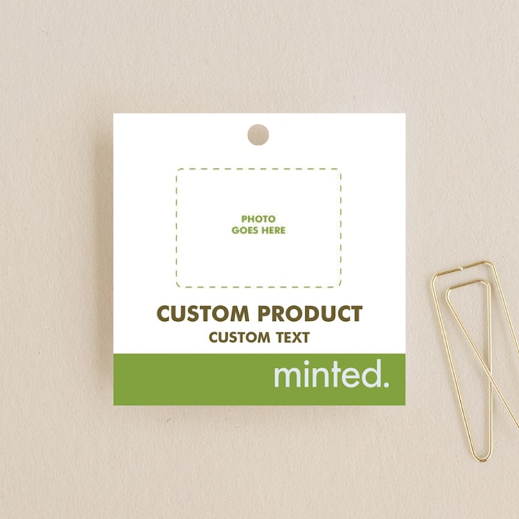 "Square Custom" - Wedding Favor Tags in Charcoal by Minted - Front