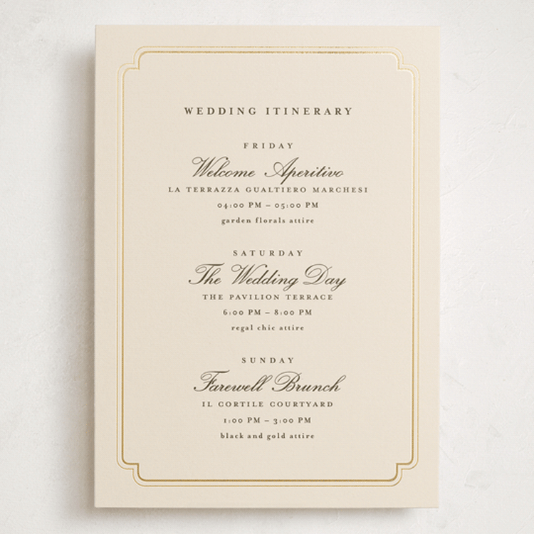 "lussekatter" - Wedding Weekend Itinerary Cards in Bisque by chocomocacino - Front