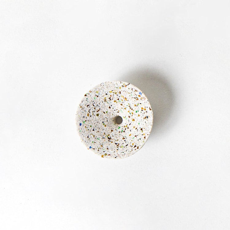 "White Terrazzo Dimple Wall Hook, Small" - Wall Hooks in white by Pretti.Cool