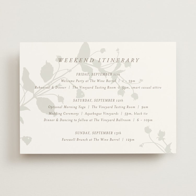 "Autumnal" - Wedding Weekend Itinerary Cards in Fawn by AK Graphics - Front