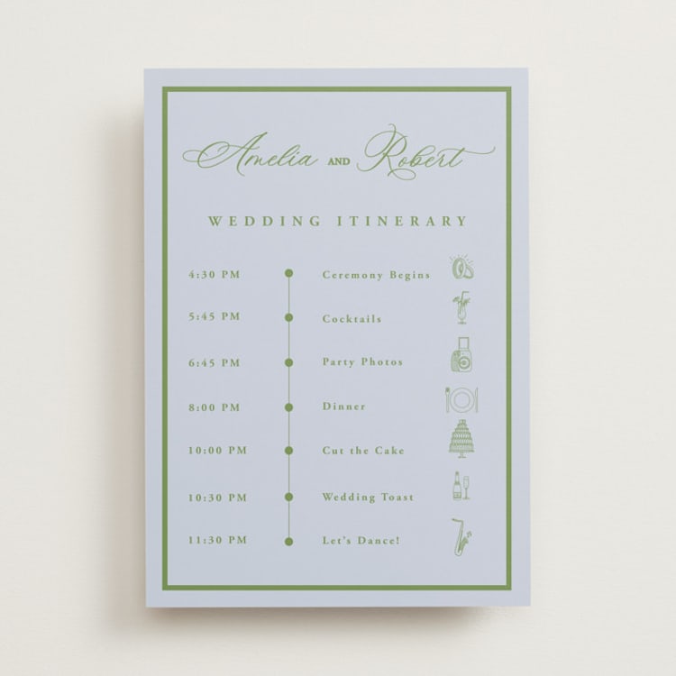 "Botanical Garden" - Wedding Weekend Itinerary Cards in Ocean by Sherley Ferreira - Front