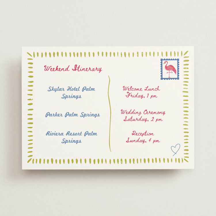 "Retro Palm Springs" - Wedding Weekend Itinerary Cards in Azure by The Fig Studio - Front