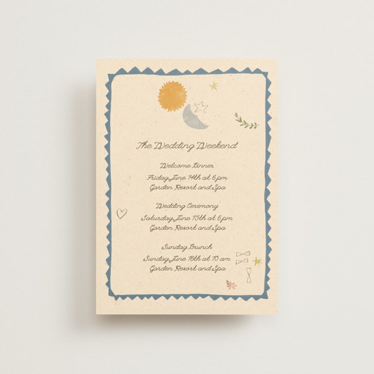 "pure magic" - Wedding Weekend Itinerary Cards in Magic by Sumak Studio - Front