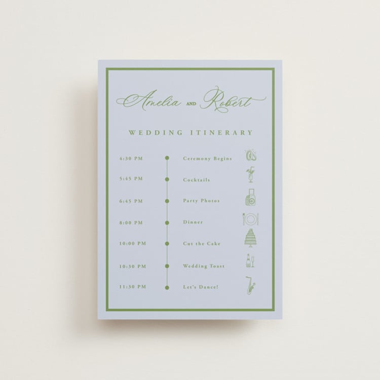 "Botanical Garden" - Wedding Weekend Itinerary Cards in Ocean by Sherley Ferreira - Front