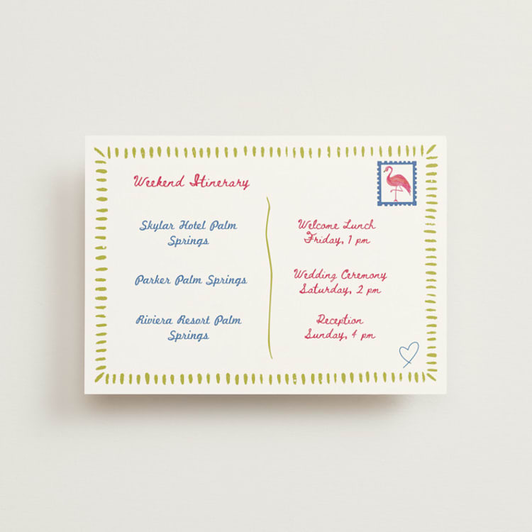 "Retro Palm Springs" - Wedding Weekend Itinerary Cards in Azure by The Fig Studio - Front