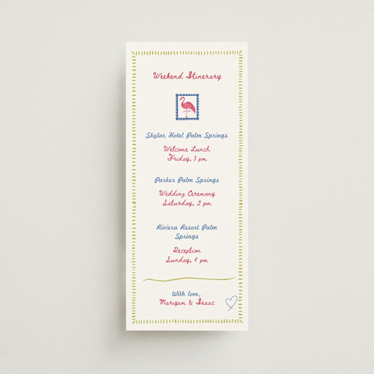 "Retro Palm Springs" - Wedding Weekend Itinerary Cards in Azure by The Fig Studio - Front