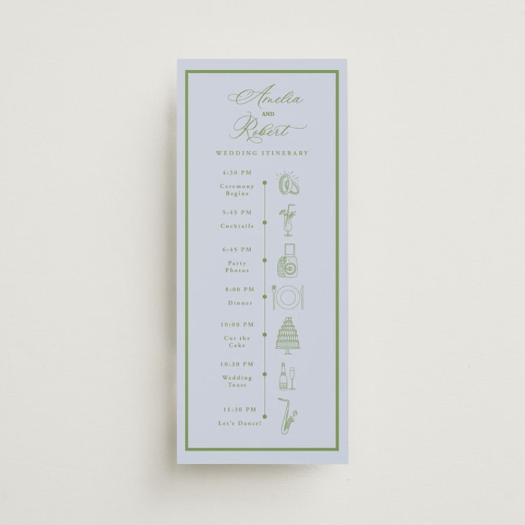 "Botanical Garden" - Wedding Weekend Itinerary Cards in Ocean by Sherley Ferreira - Front