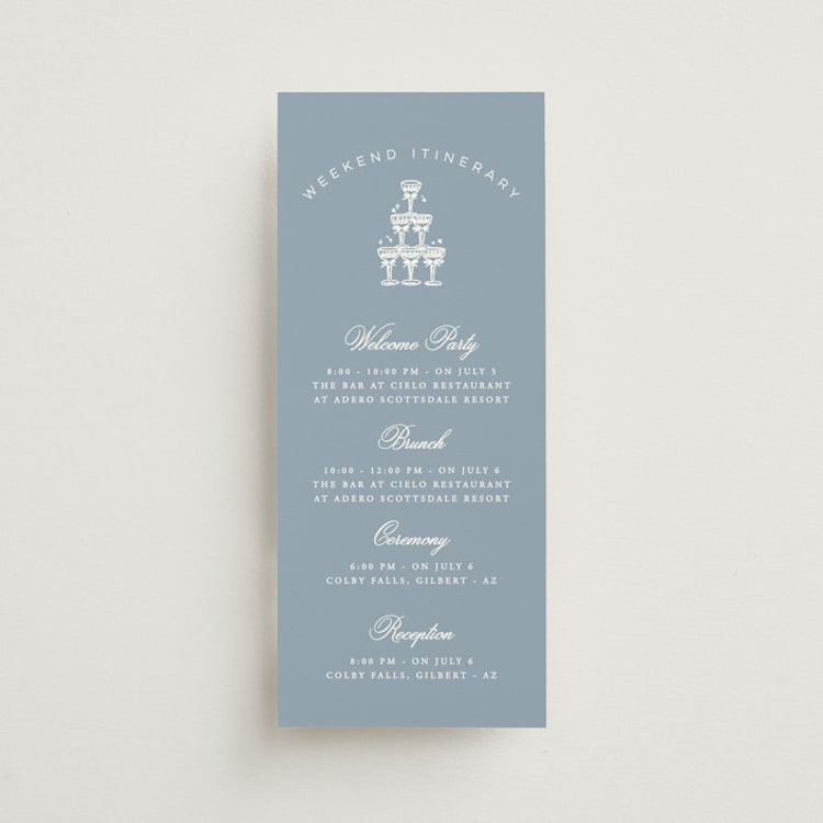 "Coastal Breeze" - Wedding Weekend Itinerary Cards in Blue Ocean by Sherley Ferreira - Front