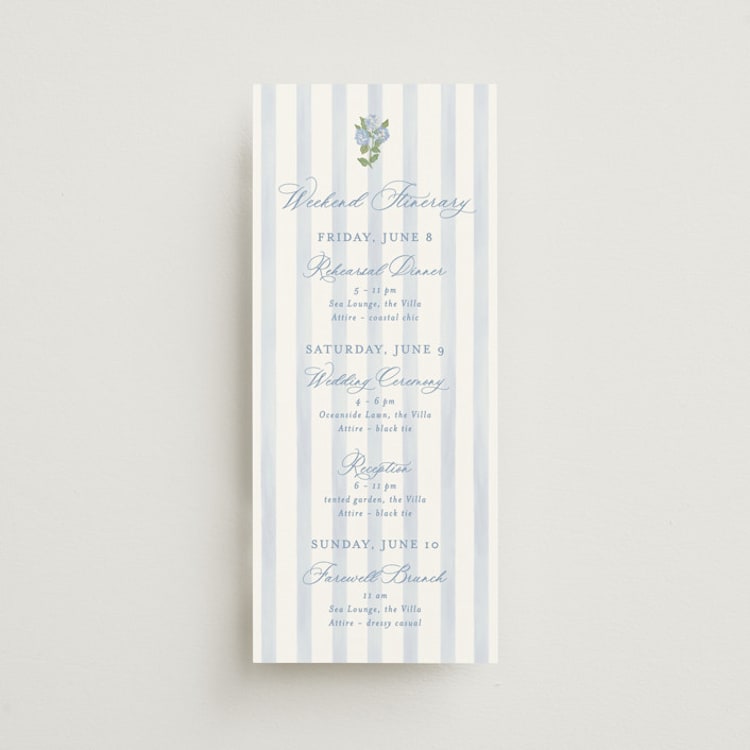 "Pillowy border" - Wedding Weekend Itinerary Cards in Ocean by Creo Study - Front