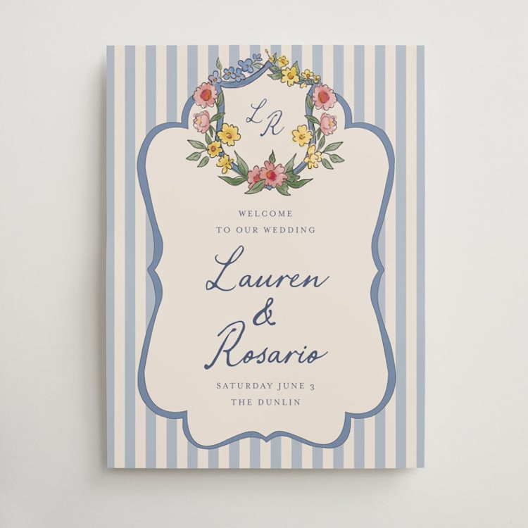 "A wedding in Low Country" - Welcome Signs in Cornflower by Chris Griffith - Front