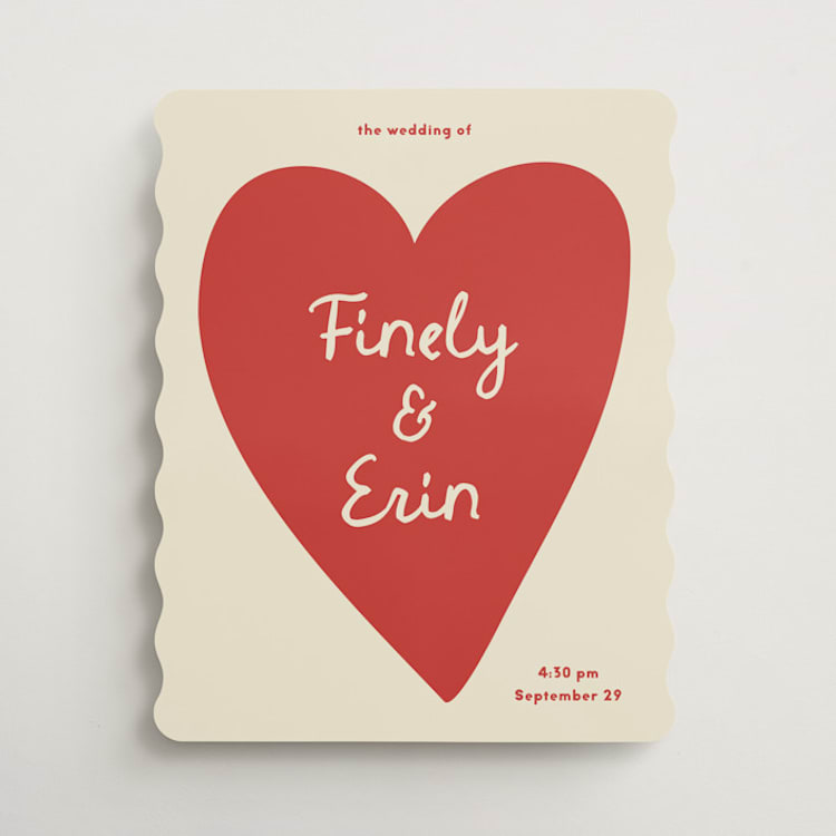 "Big Heart Wedding" - Welcome Signs in Cherry by Ani Somi - Front