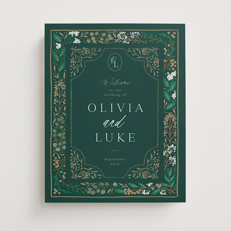 "Illuminated Storybook" - Welcome Signs in Forest by Alethea and Ruth - Front