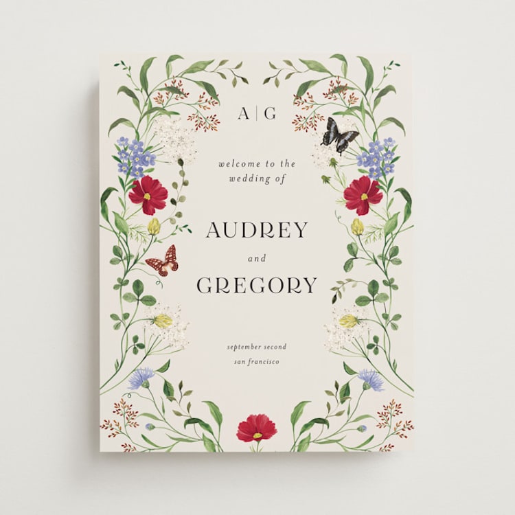 "Wild meadow" - Welcome Signs in Chiffon by Sarah Knight - Front