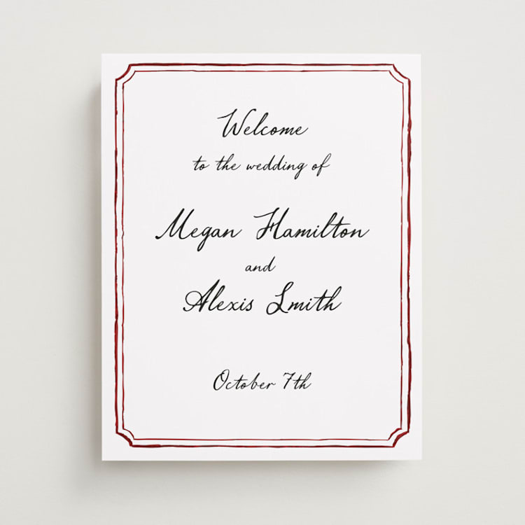 "Handwritten" - Welcome Signs in Wine by Cass Loh - Front