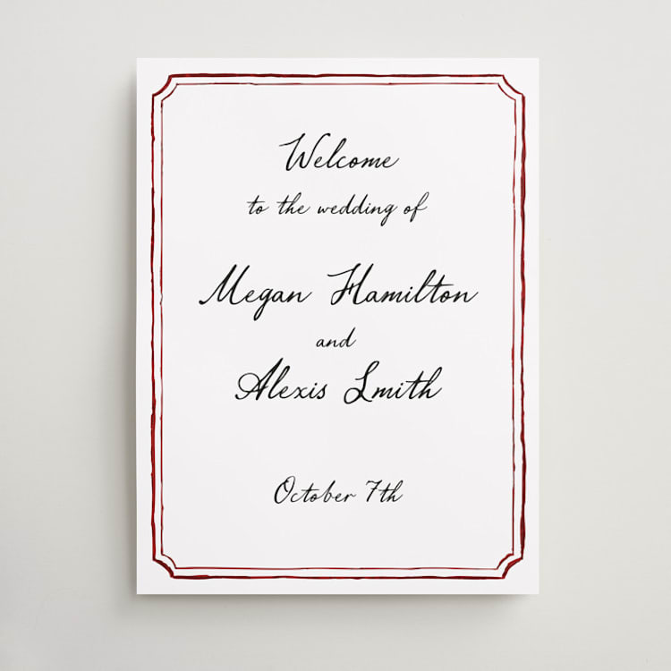 "Handwritten" - Welcome Signs in Wine by Cass Loh - Front