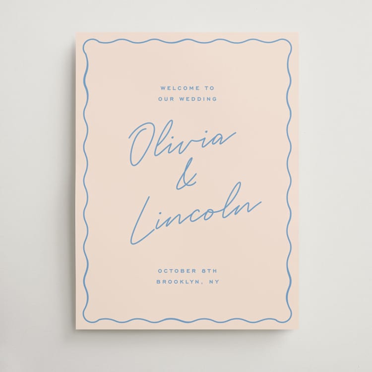 "wavy border" - Welcome Signs in Periwinkle by Ellen Schlegelmilch - Front