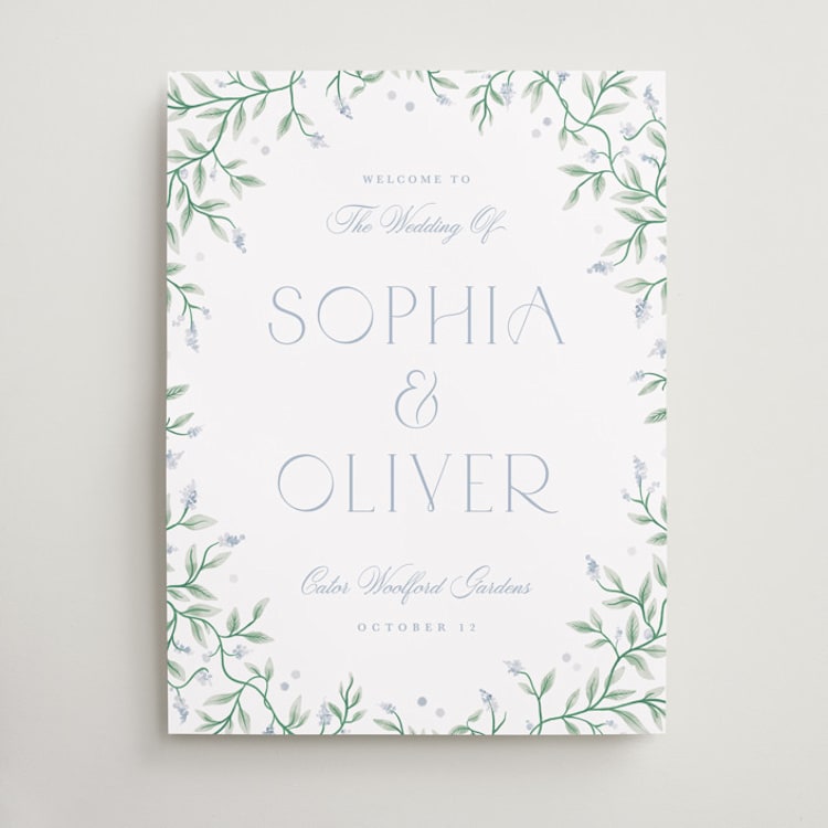 "Wisteria" - Welcome Signs in Periwinkle by Kristen Smith - Front