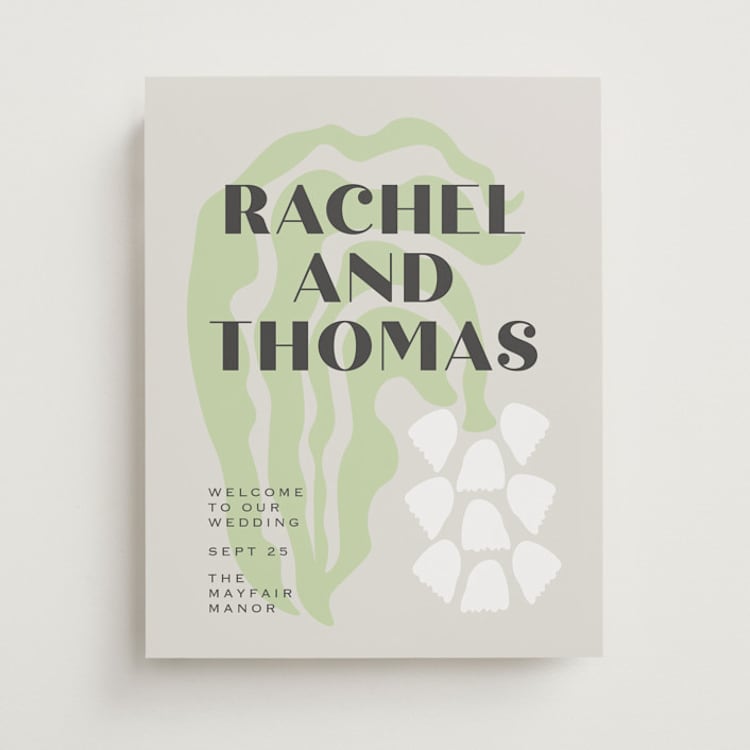 "BLOCK PRINT" - Welcome Signs in Daisy by Laura Hamm - Front
