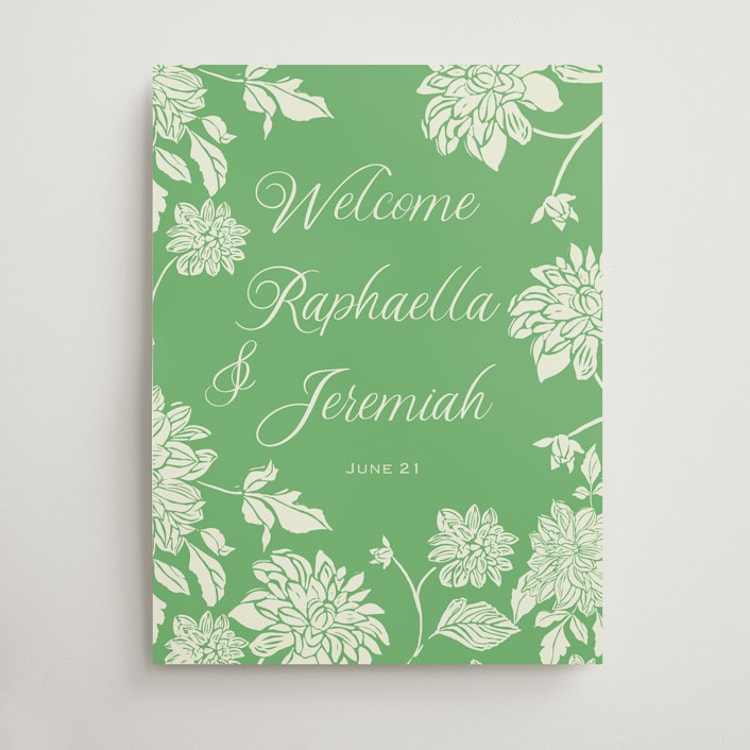 "Welcome Blooming Love" - Welcome Signs in Honeydew by Lise Gulassa - Front