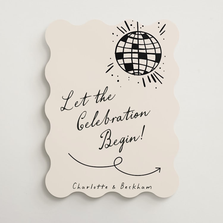 "Disco Direction" - Welcome Signs in Cream by Pixel and Hank - Front