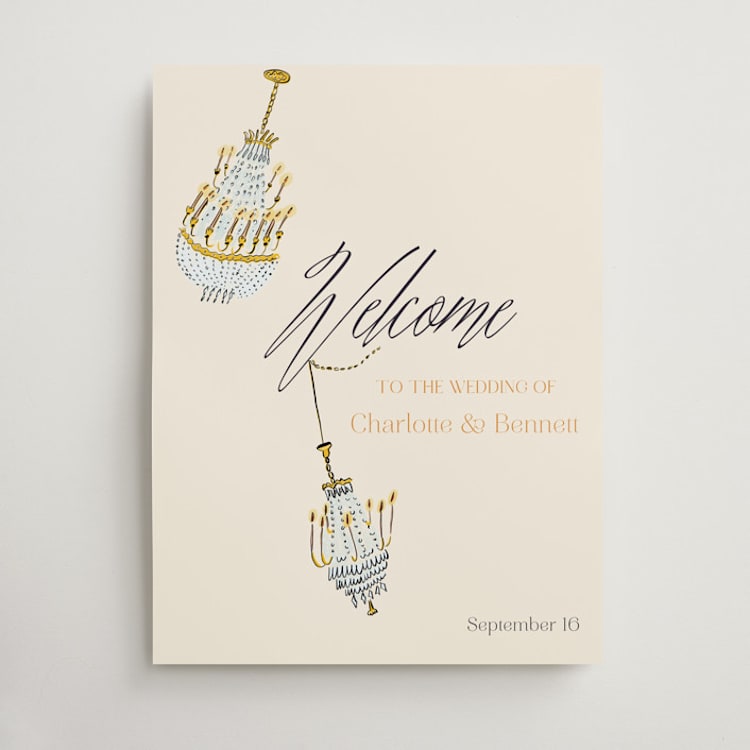 "Swinging Celebration" - Welcome Signs in Noire by Sarah Rosenthal - Front