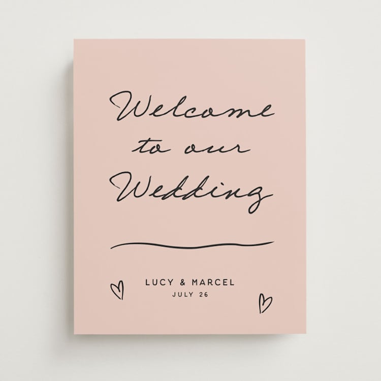 "Ballpoint Suite" - Welcome Signs in Blush by Ani Somi - Front