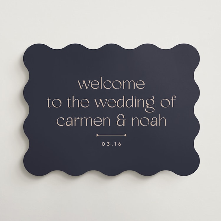 "Thoughtful" - Welcome Signs in Navy by letterfix - Front
