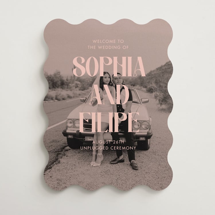 "Cinematic" - Welcome Signs in Blush by Morgan Kendall - Front