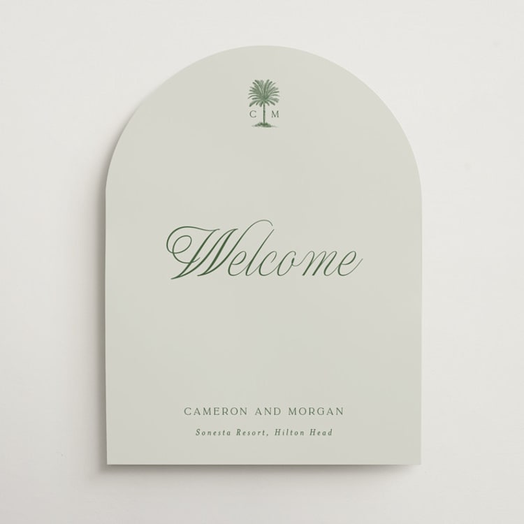 "Tropical" - Welcome Signs in Sage by Bethan - Front