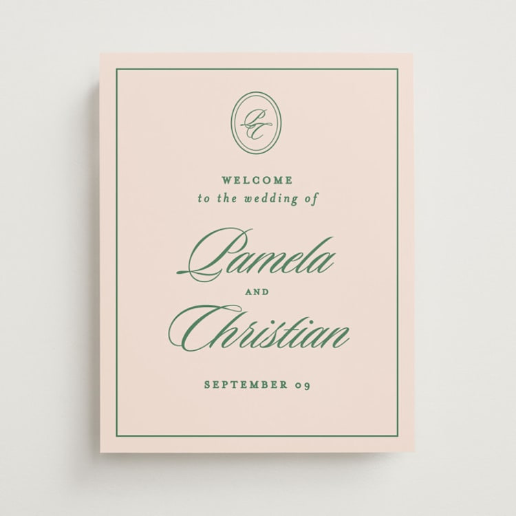 "Scripted" - Welcome Signs in Emerald by Creo Study - Front