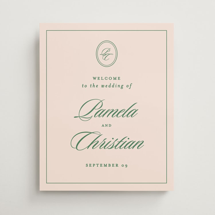 "Scripted" - Welcome Signs in Emerald by Creo Study - Front