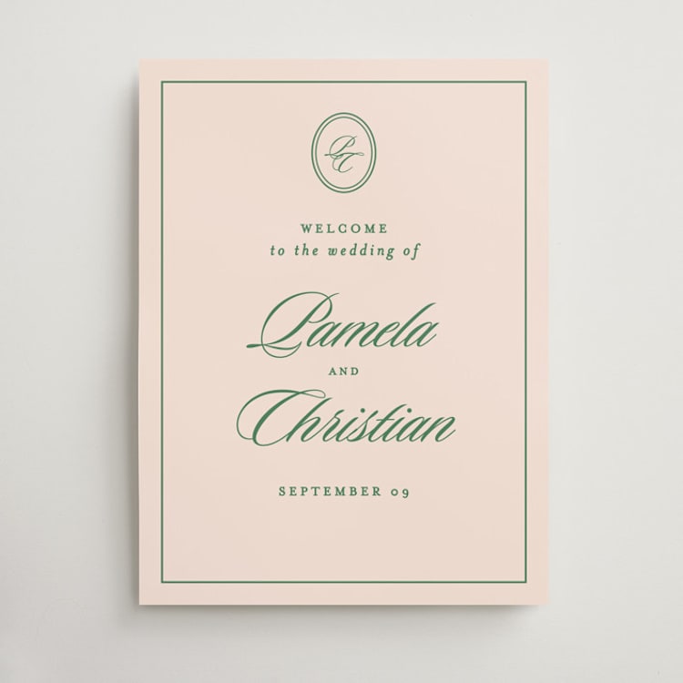 "Scripted" - Welcome Signs in Emerald by Creo Study - Front