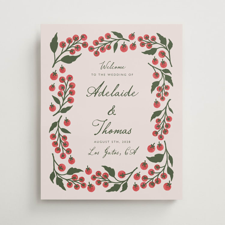 "Cherry Tomatoes" - Welcome Signs in Tomato by Katharine Watson - Front