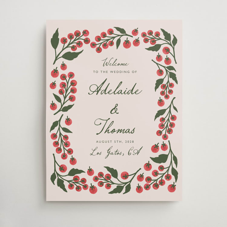"Cherry Tomatoes" - Welcome Signs in Tomato by Katharine Watson - Front