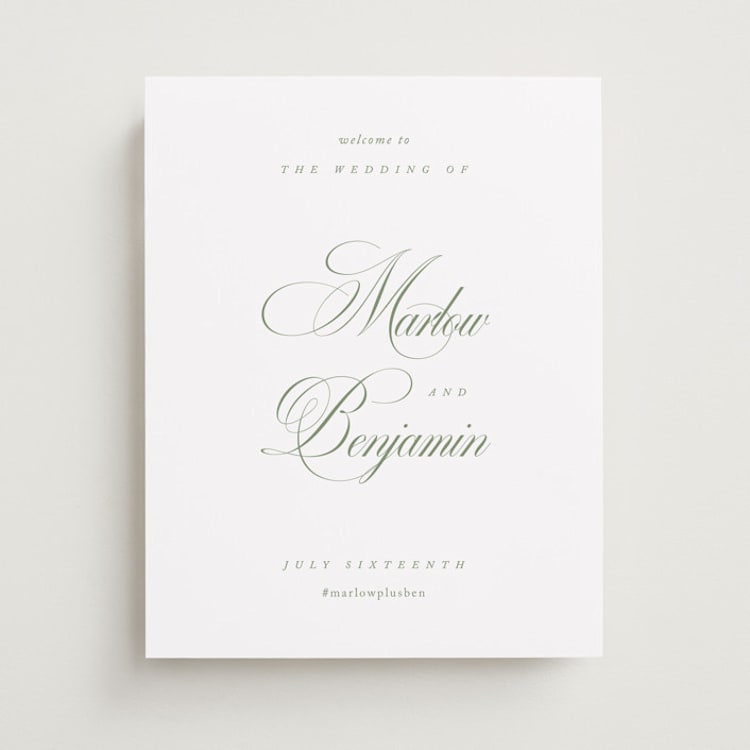 Thanks Sign Script Chic Script Welcome Signs by Kelly Schmidt | Minted