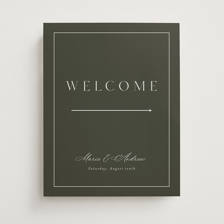 "Refined" - Welcome Signs in Olive by Nicole Walsh - Front