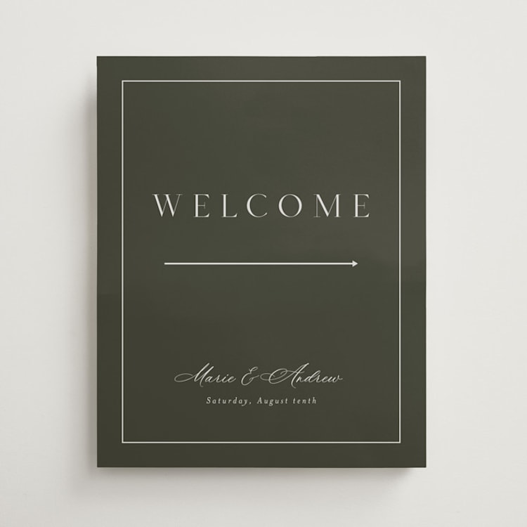 "Refined" - Welcome Signs in Olive by Nicole Walsh - Front