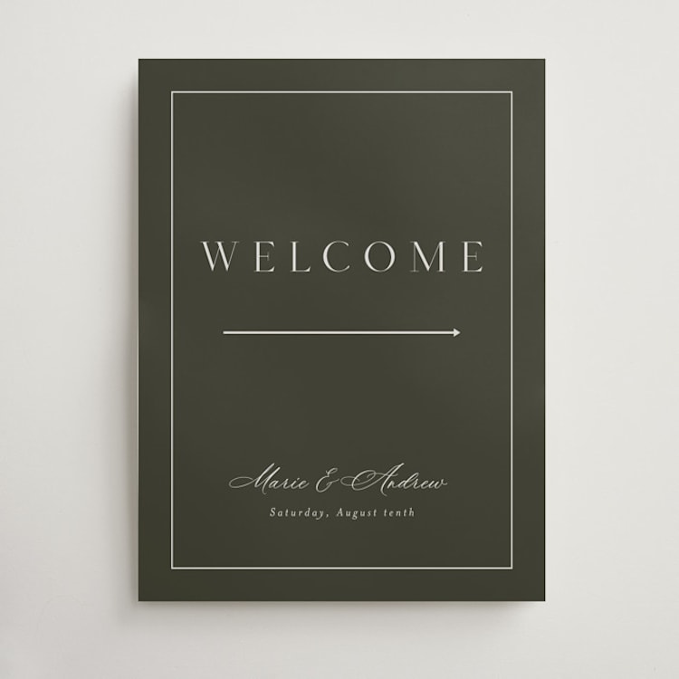 "Refined" - Welcome Signs in Olive by Nicole Walsh - Front