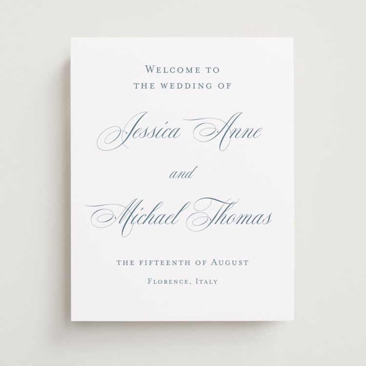 "Empire" - Welcome Signs in Dusty Blue by Jennifer Postorino - Front